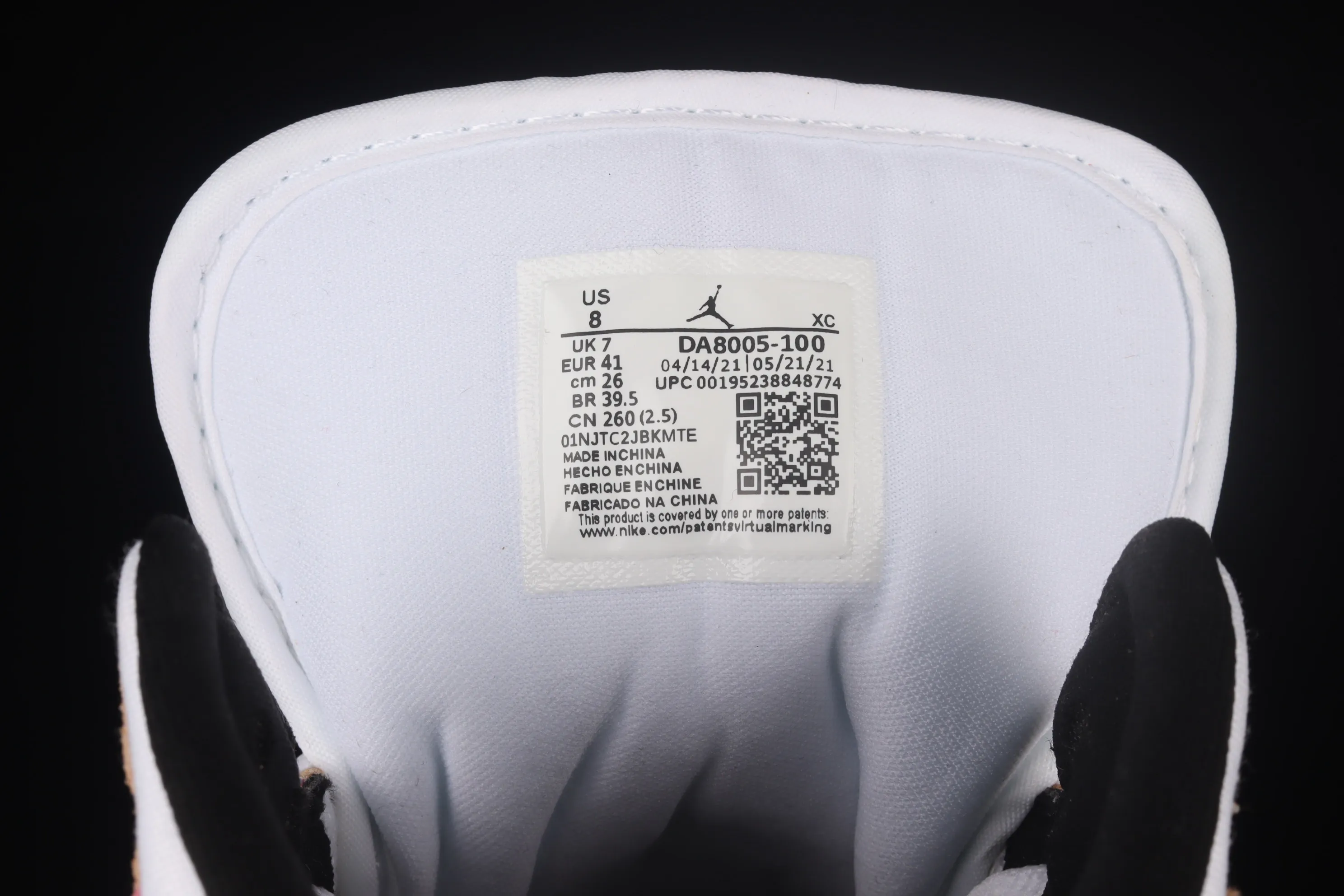 All categories Air Jordan Jordan series basketball shoes Air Jordan 1 Mid Air Jordan 1 Mid AJ1 Joe 1 watercolor ink fluorescent Zhongbang basketball shoes DA8005-100